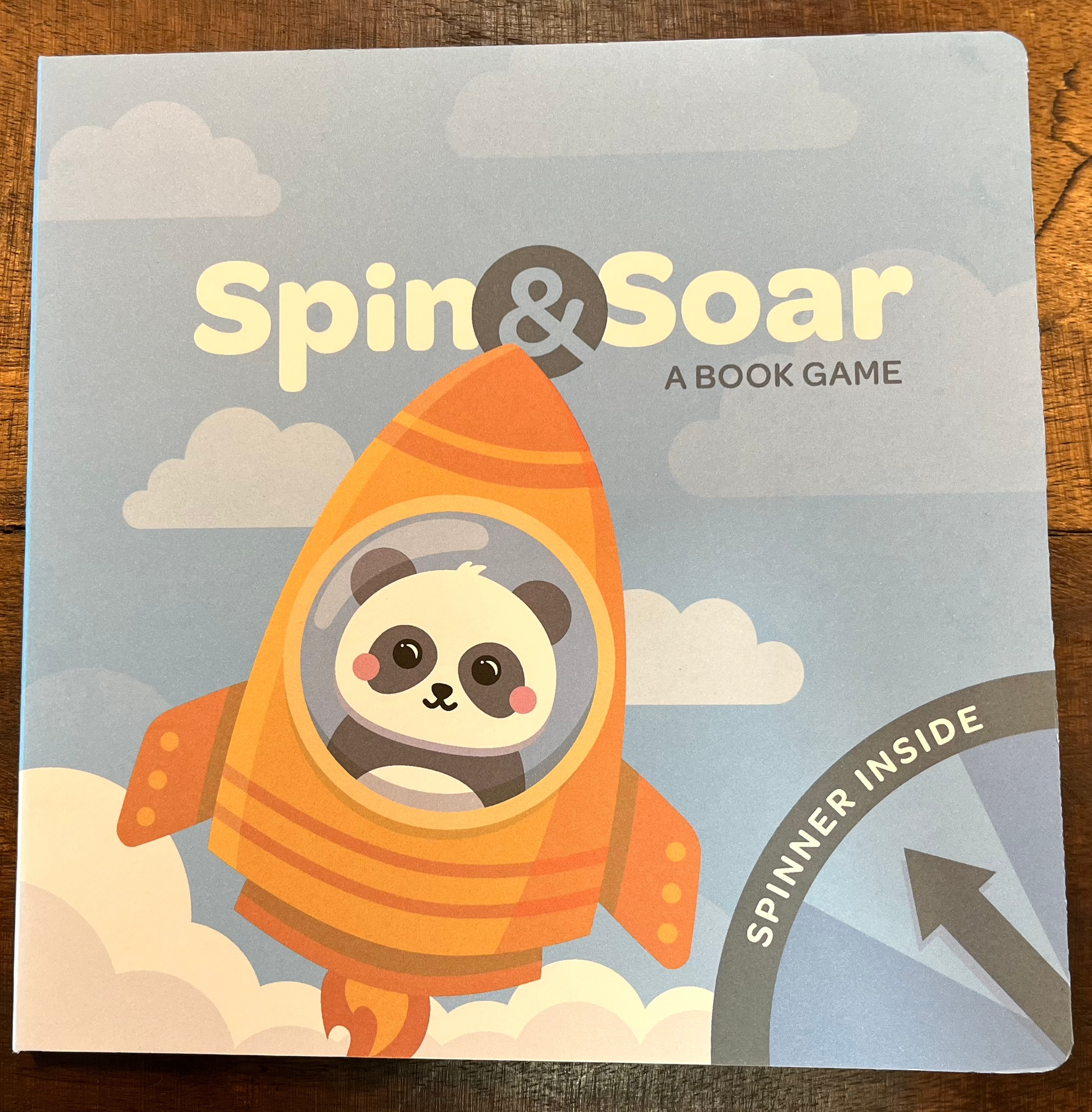 Paul’s first physical prototype of the first Spin & Soar book game!